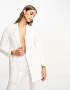 AllSaints Co-ord Aleida Tri Jersey Blazer In White For Women Optic White