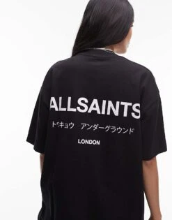 AllSaints Underground Oversized T-shirt In Black For Women