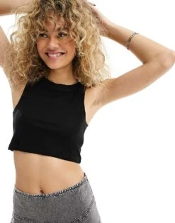 AllSaints Rina Cropped Tank In Black For Women