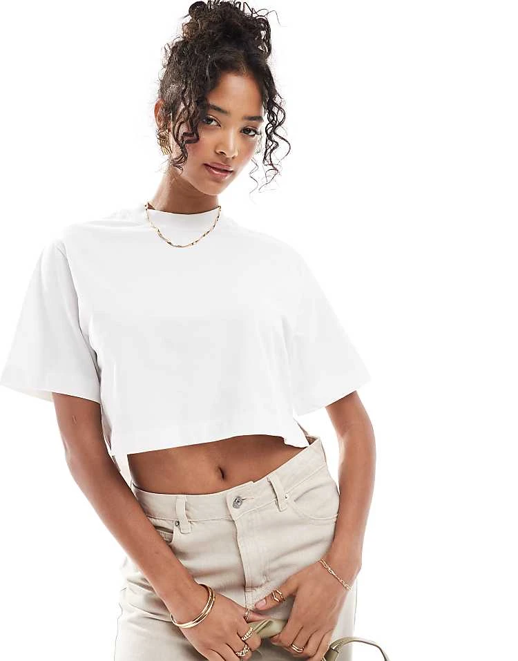 AllSaints Lottie Cropped T-shirt In White For Women - Image 5