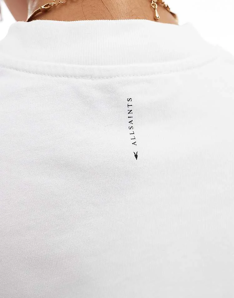 AllSaints Lottie Cropped T-shirt In White For Women - Image 4