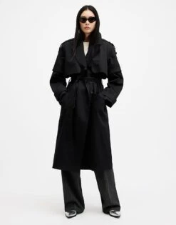 AllSaints Clyde Trench Coat In Black For Women