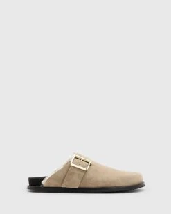 AllSaints Eris Suede Mules In Tan For Women Brown