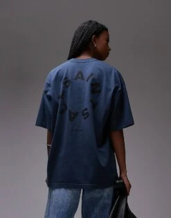 AllSaints Tierra Oversized T-shirt In Machine Blue For Women