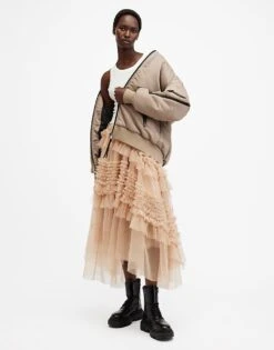 AllSaints Jen Tulle Skirt In Pink For Women