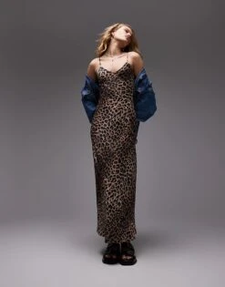 AllSaints Bryony Maxi Cami Dress In Leopard Print For Women Leppo Yellow