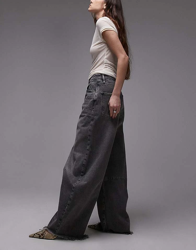 AllSaints Dane Barrel Jeans In Washed Grey For Women - Image 3
