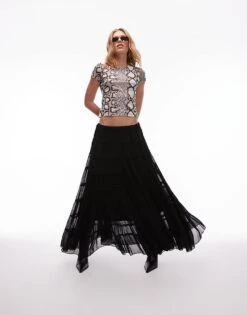 AllSaints Eva Maxi Skirt In Black For Women